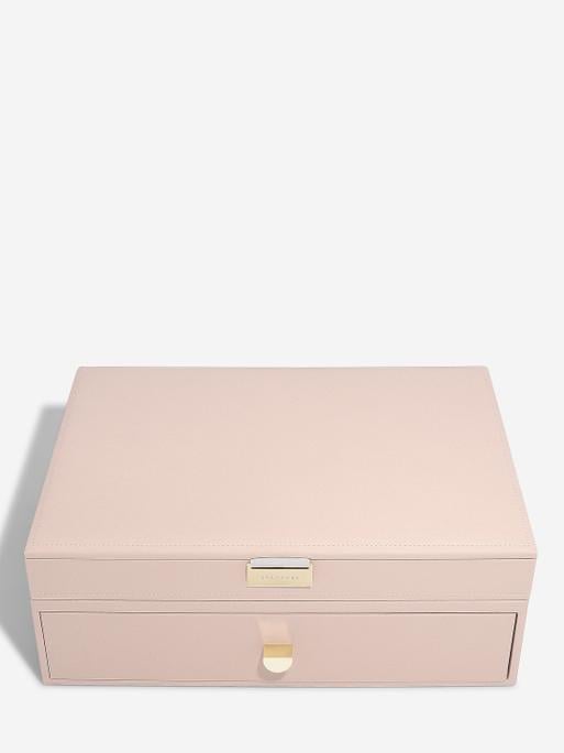 Blush Pink & Champagne Gold Supersize Jewellery Box 1-Drawer Set