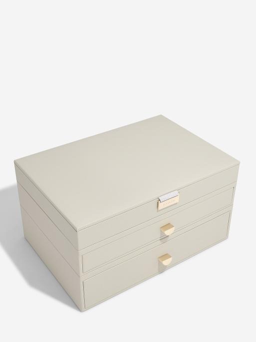 Oatmeal Supersize Jewellery Box 2-Drawer Set