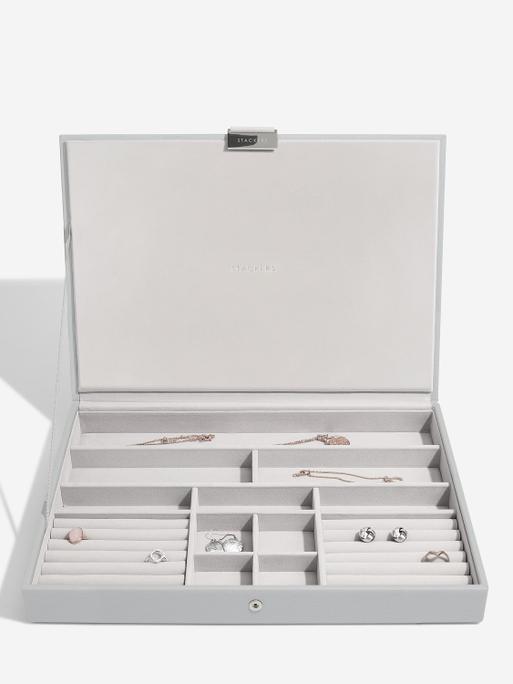 Pebble Grey Supersize Jewellery Box 2-Drawer Set