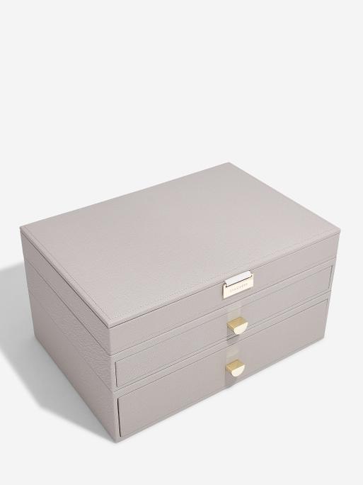 Taupe Supersize Jewellery Box 2-Drawer Set