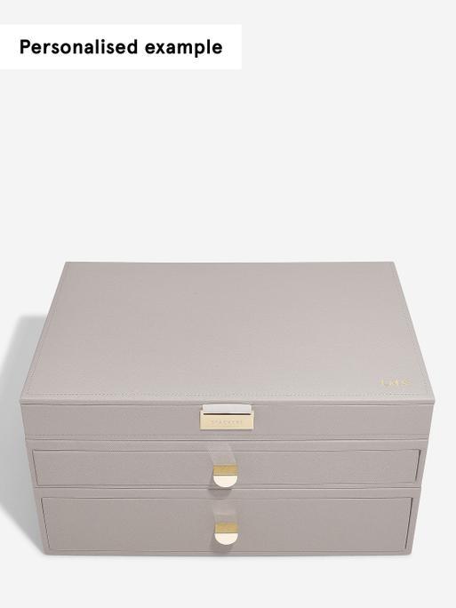 Taupe Supersize Jewellery Box 2-Drawer Set