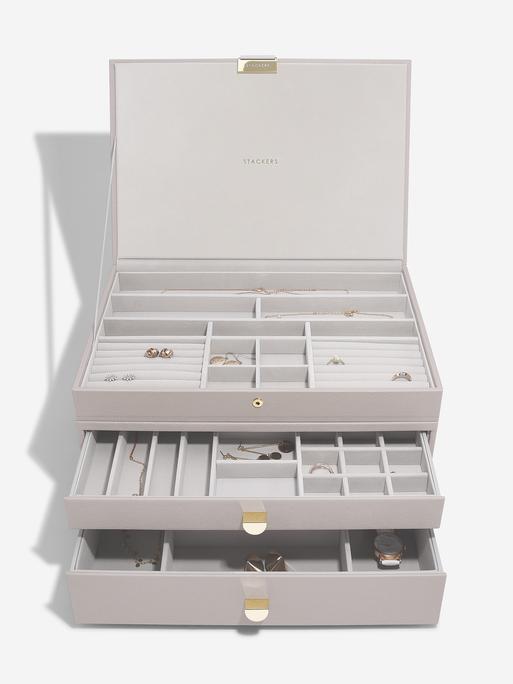 Taupe Supersize Jewellery Box 2-Drawer Set