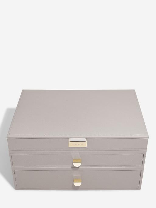 Taupe Supersize Jewellery Box 2-Drawer Set