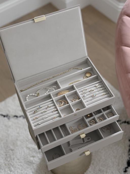 Taupe Supersize Jewellery Box 2-Drawer Set
