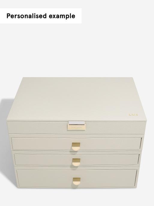Oatmeal Supersize Jewellery Box 3-Drawer Set
