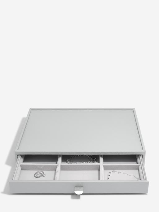 Pebble Grey Supersize Jewellery Box 3-Drawer Set