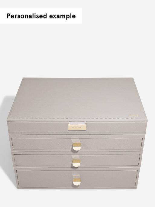 Taupe Supersize Jewellery Box 3-Drawer Set