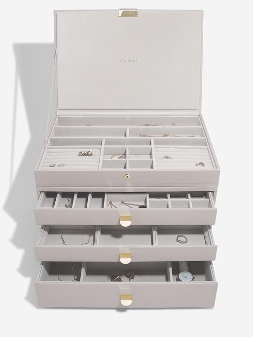 Taupe Supersize Jewellery Box 3-Drawer Set