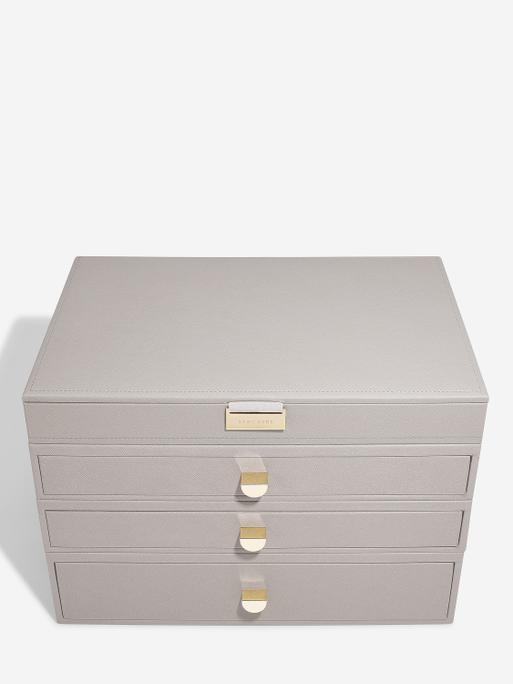 Taupe Supersize Jewellery Box 3-Drawer Set