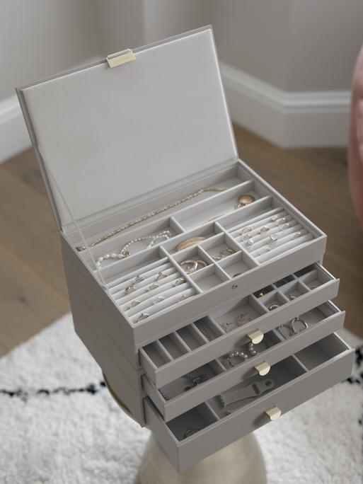 Taupe Supersize Jewellery Box 3-Drawer Set
