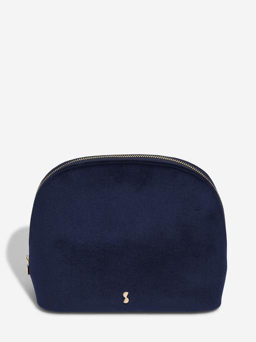 Limited Edition Navy Velvet Nested Cosmetic Bag Set of 2