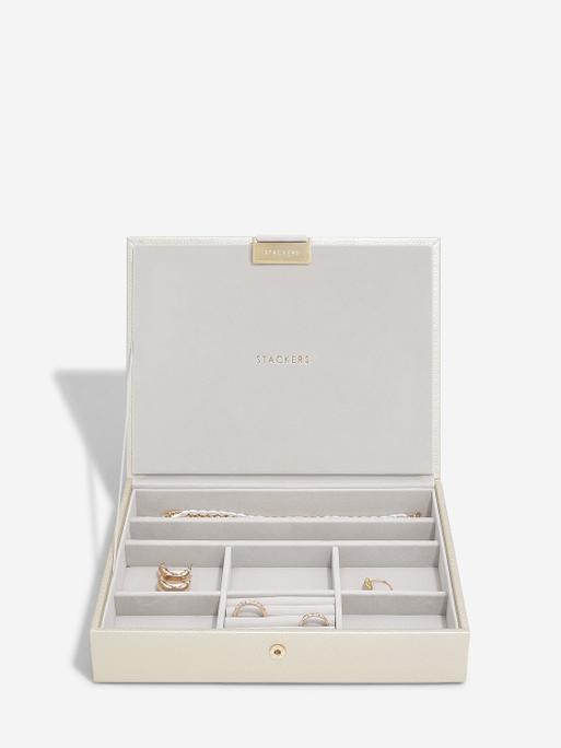 Metallic Pearl Classic Jewellery Box Set of 3