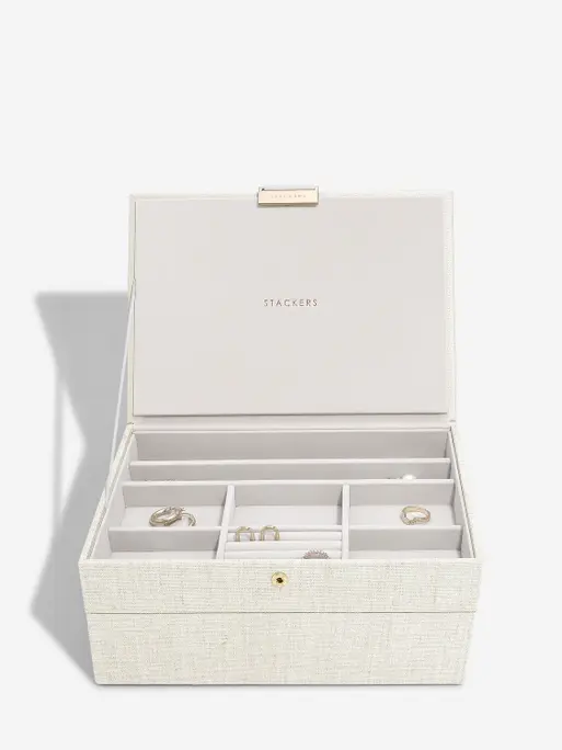 Oatmeal & Linen Classic Jewellery Box Set of 2