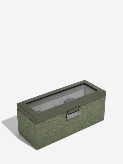 Green Canvas 4 Piece Watch Box