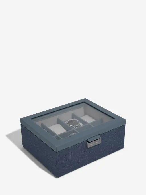 Blue Canvas 8 Piece Watch Box