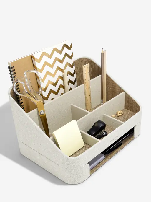 Oatmeal & Linen Desk Organiser Set