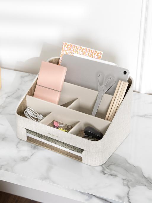 Oatmeal & Linen Desk Organiser Set