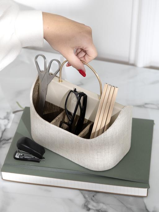 Oatmeal & Linen Desk Caddy
