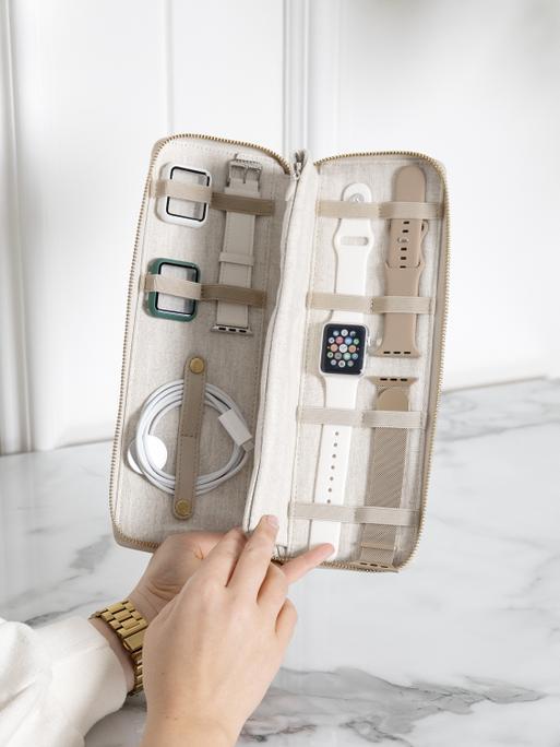 Oatmeal & Linen Smart Watch Organiser