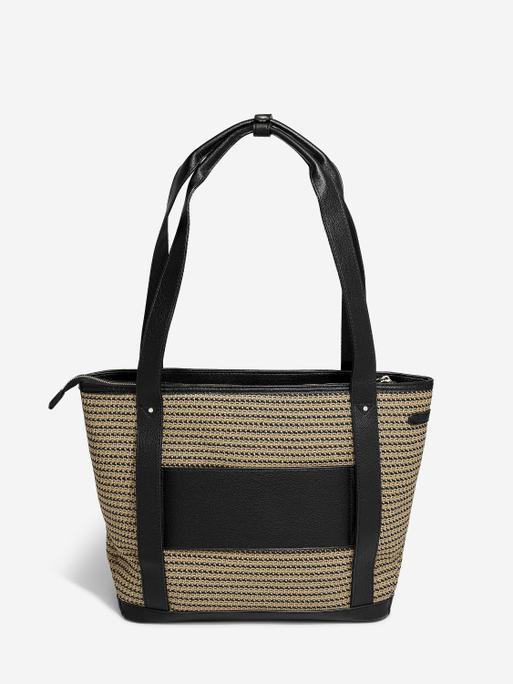 Black Raffia Tote Bag