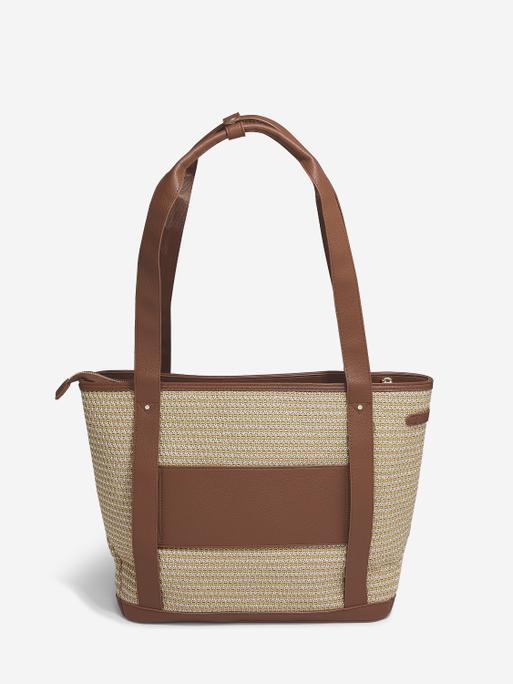 Tan Raffia Tote Bag