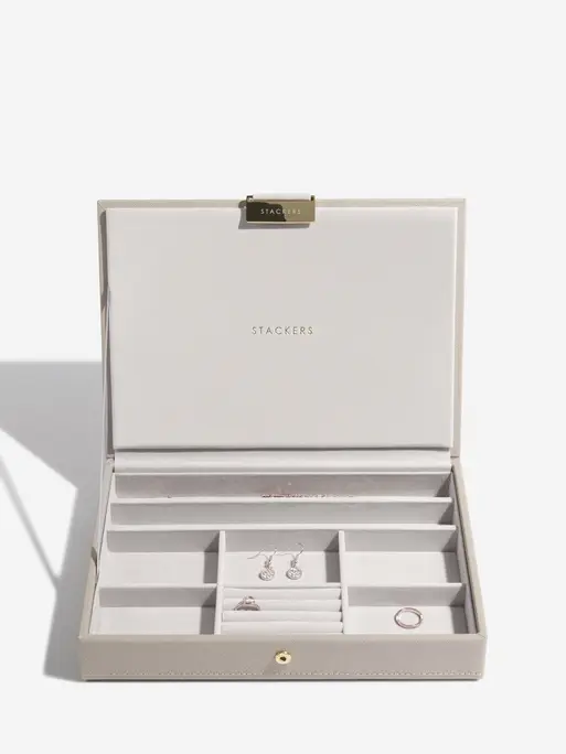 Taupe Classic Jewellery Box Set of 2 With Accessories
