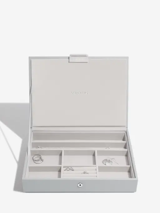 Pebble Grey Classic Jewellery Box Set of 2 With Accessories