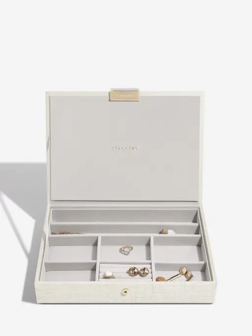 Oatmeal & Linen Classic Jewellery Box Set of 2 With Accessories