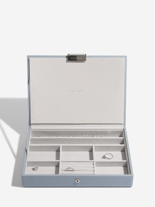 Dusky Blue Classic Jewellery Box Set of 2 With Accessories