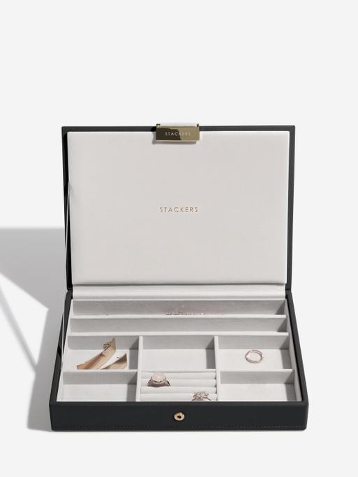 Black Classic Jewellery Box Set of 2 With Accessories