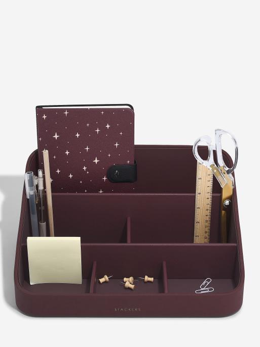 Garnet Red Desk Organiser Set