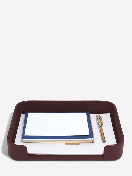 Garnet Red Desk Organiser Set
