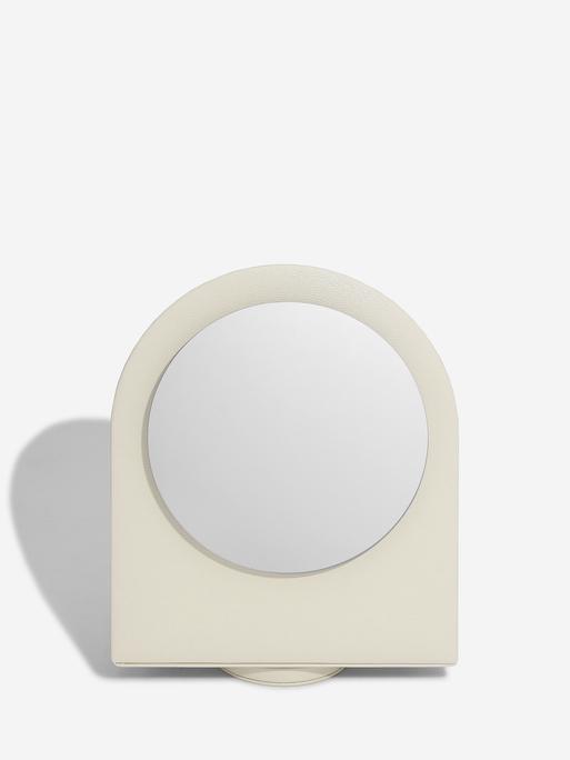 Oatmeal & Linen Rotating Hair Accessory Organiser With Mirror