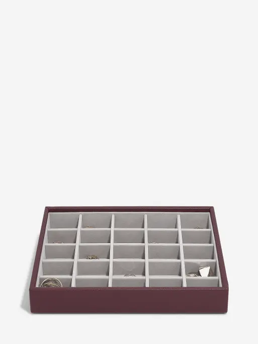 Burgundy Classic Jewellery Box Set of 3
