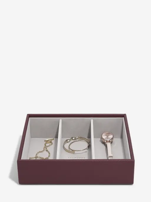 Burgundy Classic Jewellery Box Set of 3