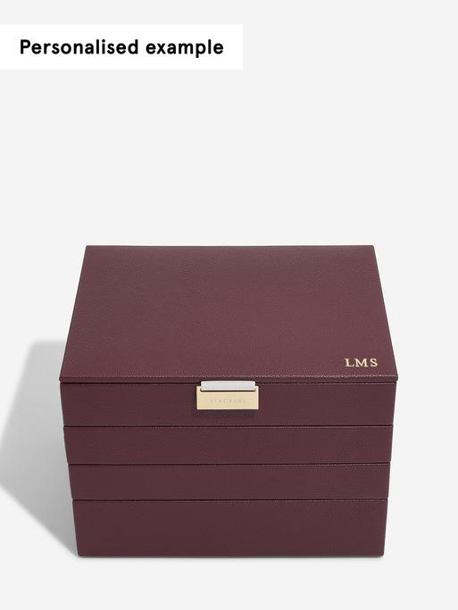 Burgundy Classic Jewellery Box Set of 4
