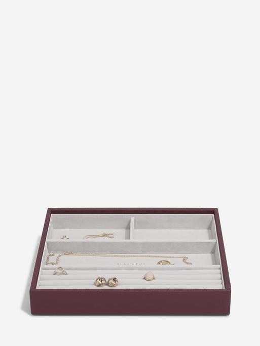 Burgundy Classic Jewellery Box Set of 4