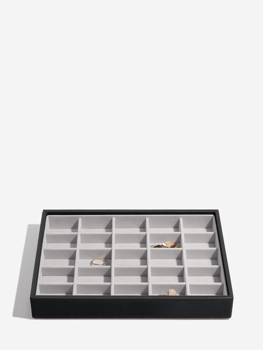 Black Raffia Classic Jewellery Box Set of 3