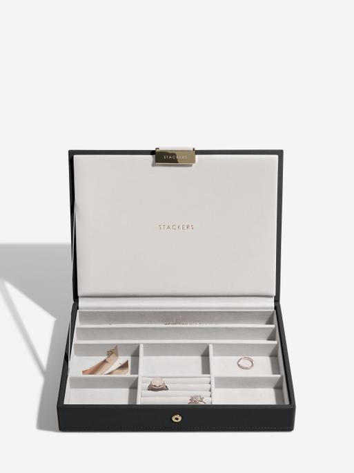 Black Raffia Classic Jewellery Box Set of 4