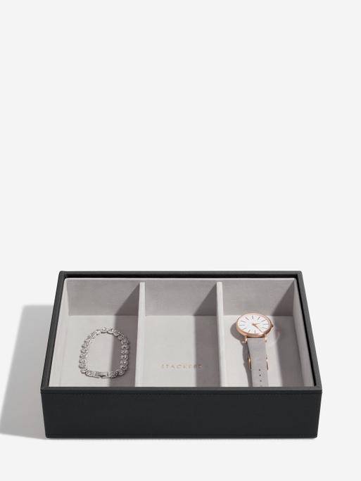 Black Raffia Classic Jewellery Box Set of 4