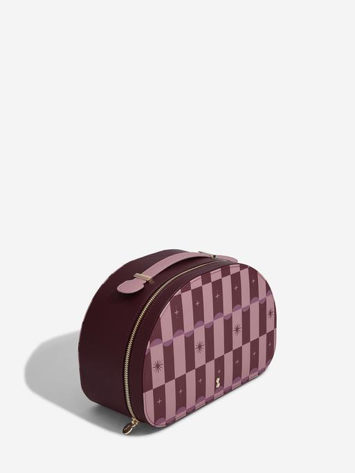 Burgundy Chequered Star Vanity Case