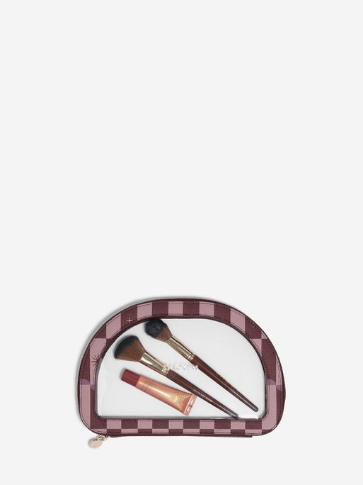 Burgundy Chequered Star Vanity Case
