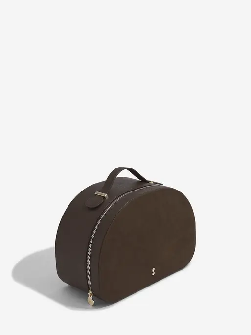 Brown Suedette Vanity Case