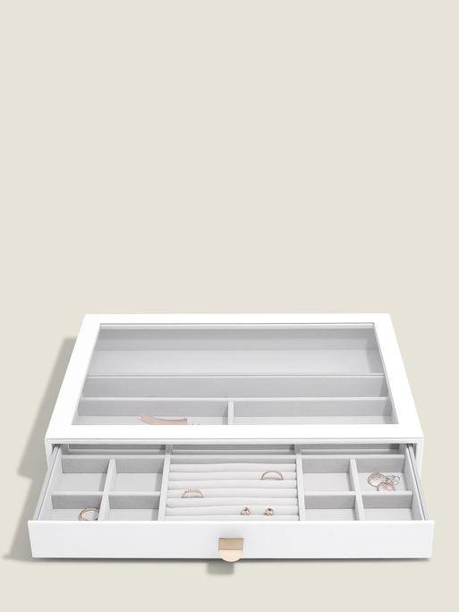 Pebble White Supersize Display Jewellery Box Set of 2