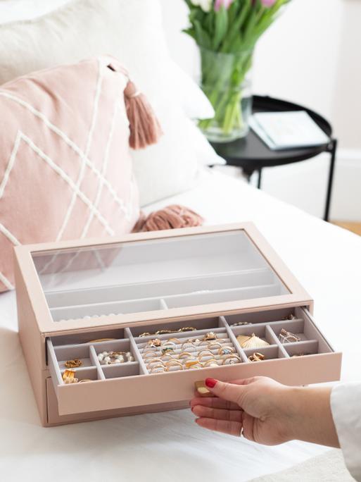 Blush Pink Supersize Display Jewellery Box Set of 2