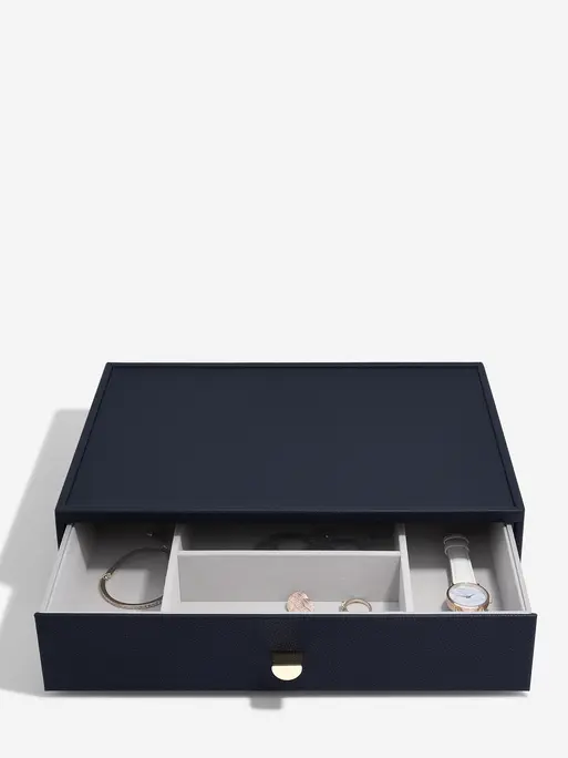 Navy Pebble Supersize Display Jewellery Box Set of 2