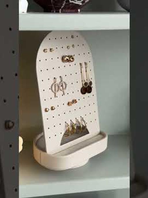 Oatmeal & Linen Rotating Earring Organiser