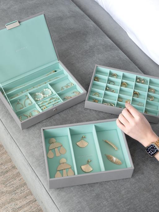 Grey Mint Classic Jewellery Box Set of 3
