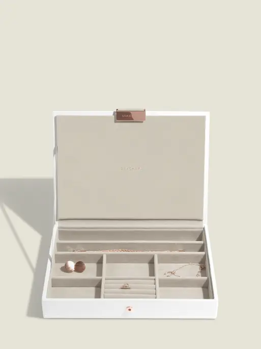 White & Rose Gold Classic Jewellery Box