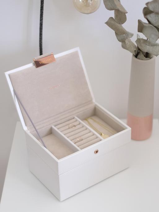 White & Rose Gold Mini Jewellery Box Set of 2